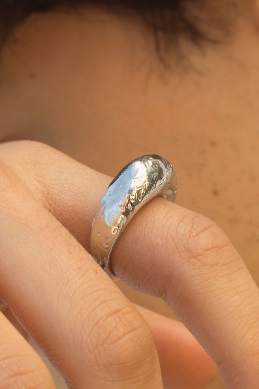 Big tall silver ring
