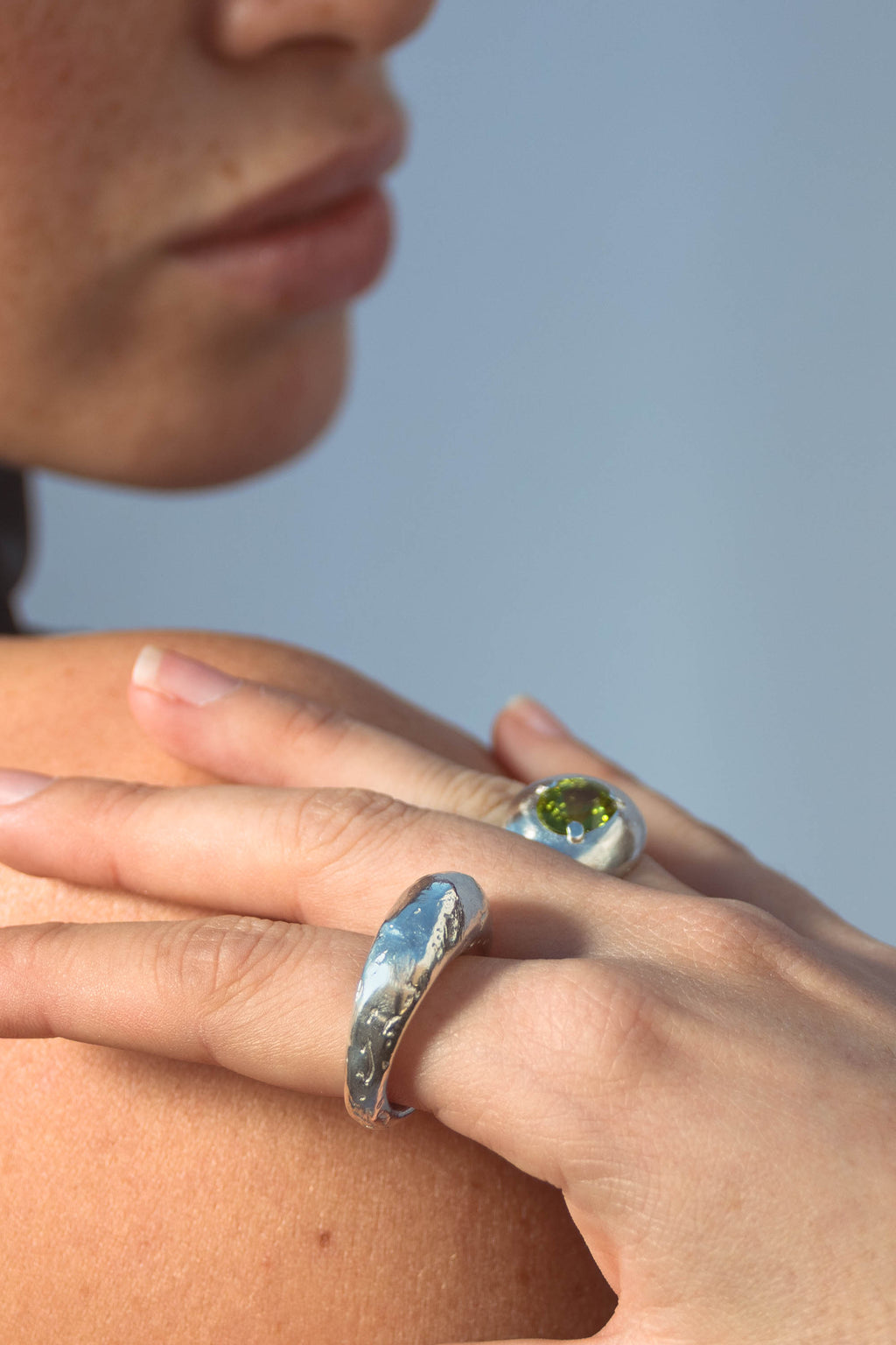 Big tall silver ring