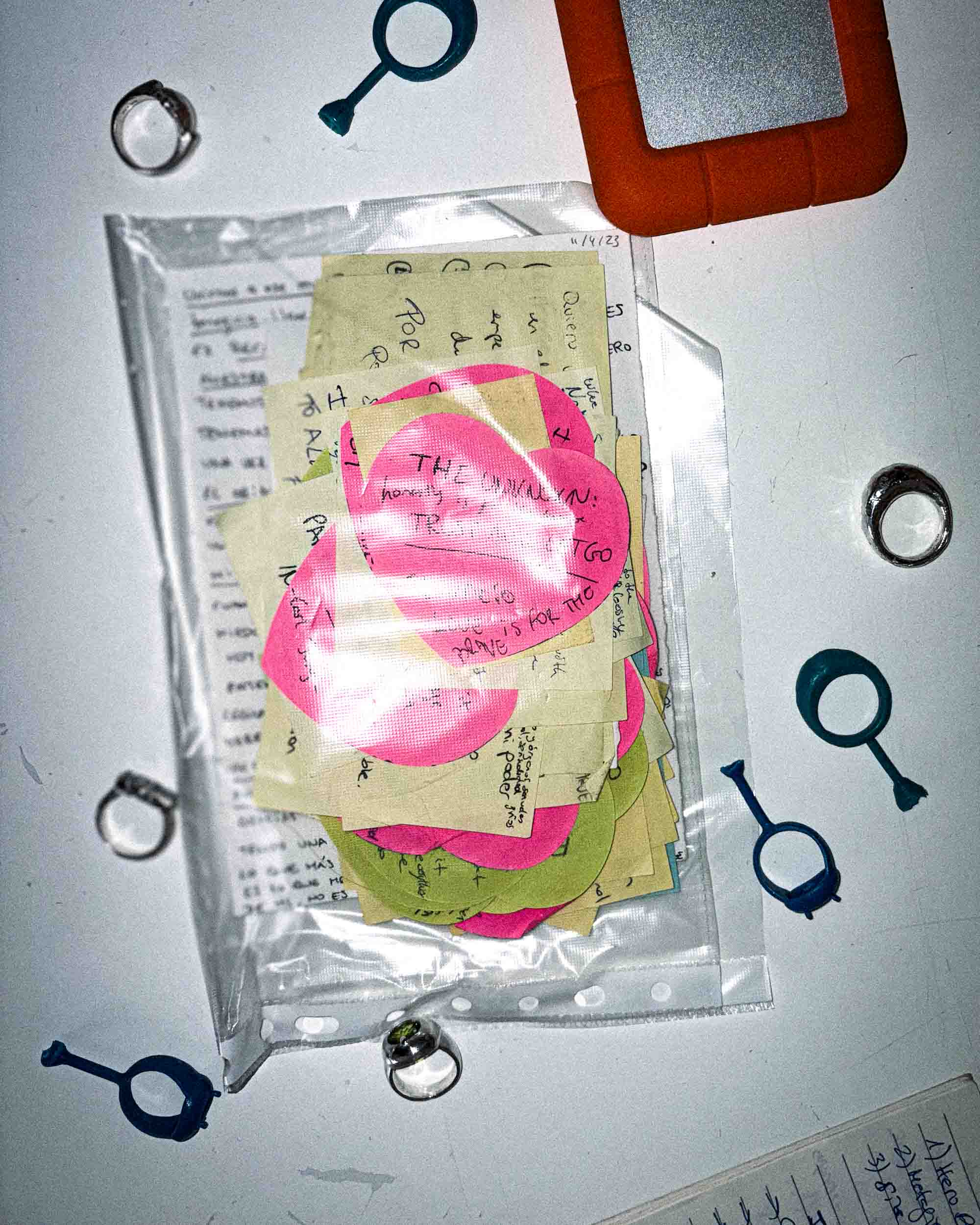 Picture of post-its that the brand owner used to write