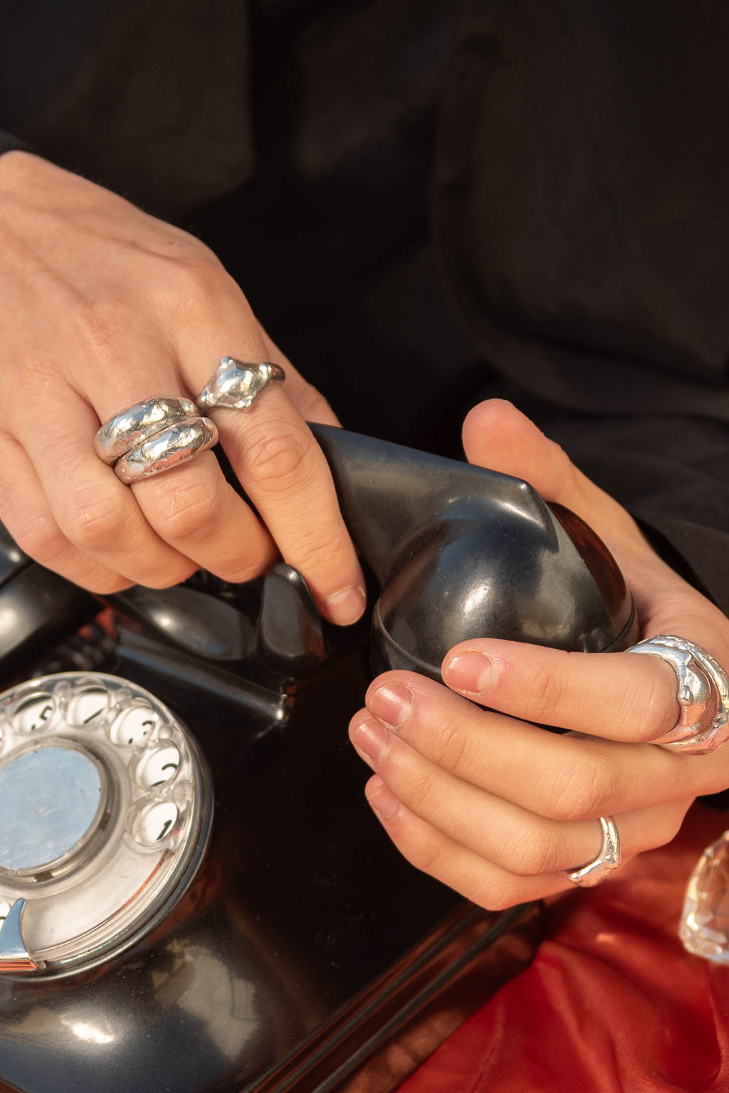 Espacio and Indocil silver rings 